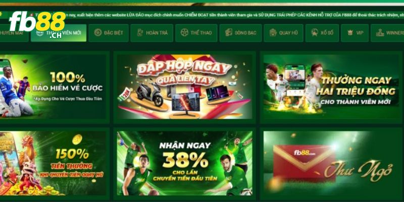 Nhiều khuyến mãi siêu hời tại FB88 cho hội viên 